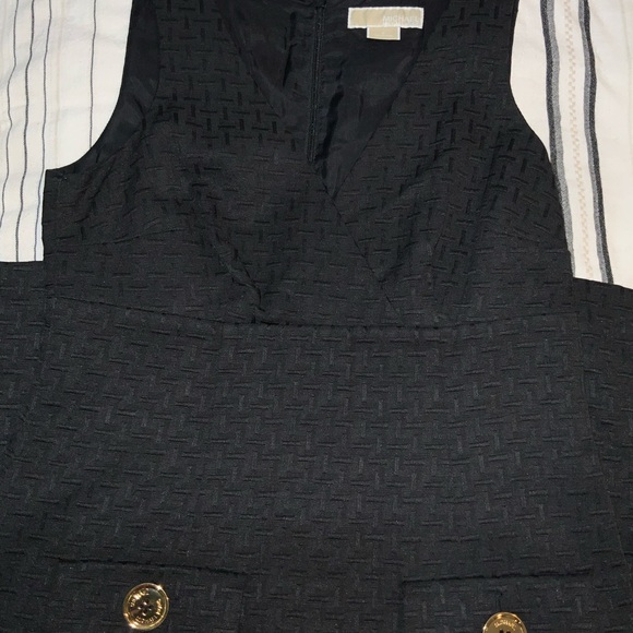 Michael Kors black dress with front packets and gold buttons size 8 - Picture 7 of 13